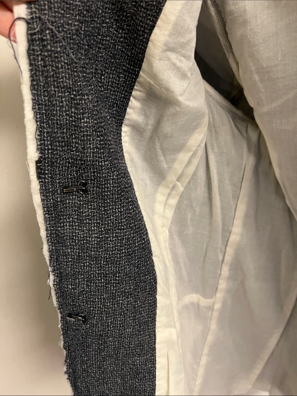 Pas De Calais Navy Open-Front Tweed Blazer - Picture 7 of 7